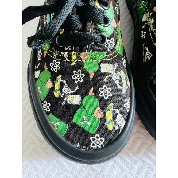 Vans x Simpsons Glow Bart Kids Sneakers Size 12 Black Green Limited Edition - Picture 2 of 11